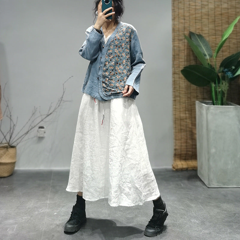 Loose Floral Long-sleeved Shirt