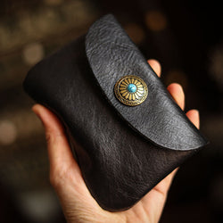 Buckle Leather Short Wallet Organizer