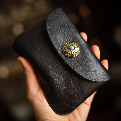 Buckle Leather Short Wallet Organizer