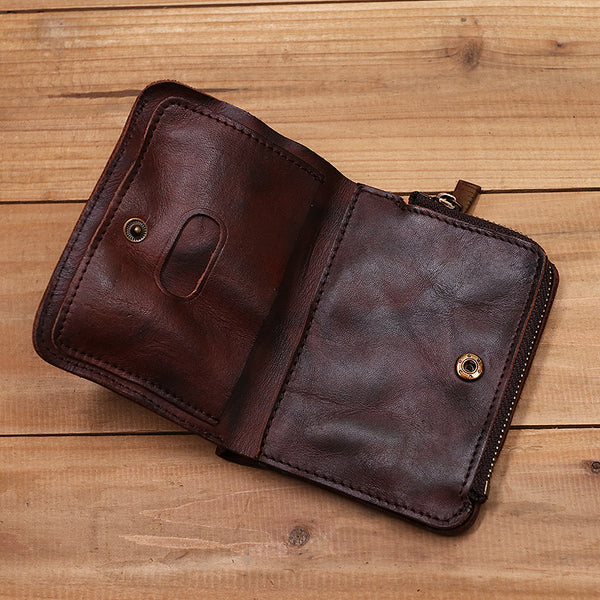 Vintage Pleated Leather Wallet