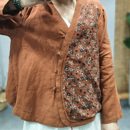 Loose Floral Long-sleeved Shirt