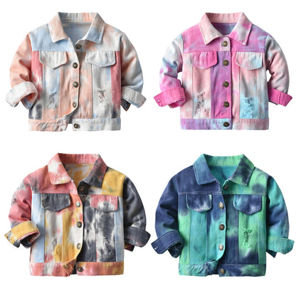 Children Tie-dye Denim Jacket