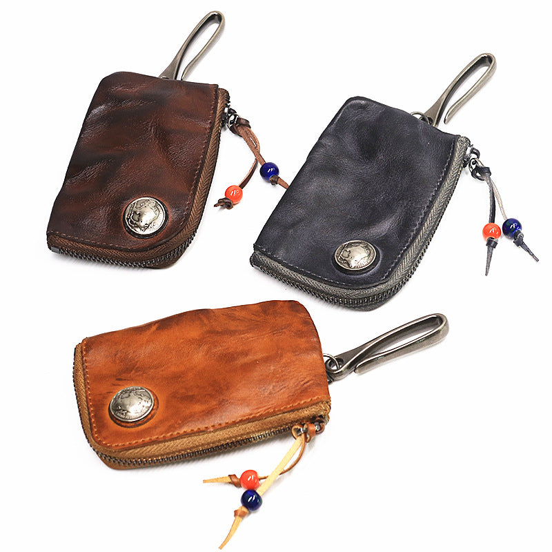 Retro Small Coin Card Holder Car Key Wallet