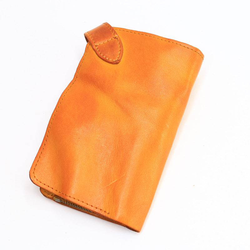 Vintage Leather Handmade Pleated Wallet