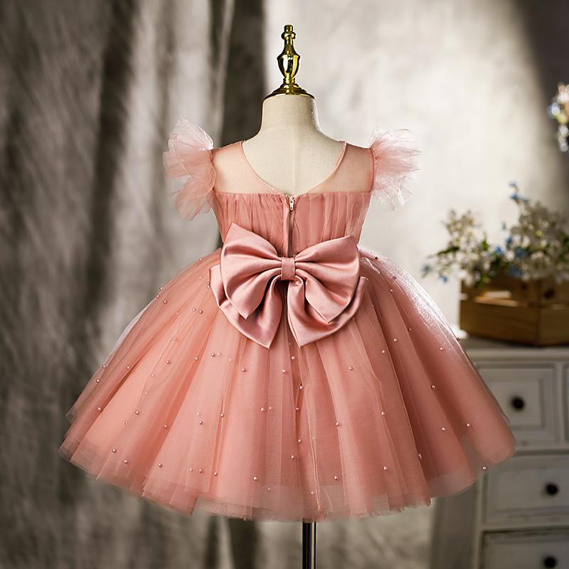 Lovely Lace Flower Girl Bow Fluffy Dress
