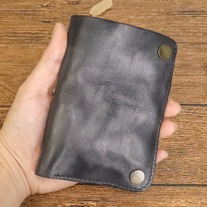 Brushed Vegetable Tanned Leather Wallet