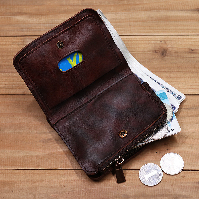 Vintage Pleated Leather Wallet