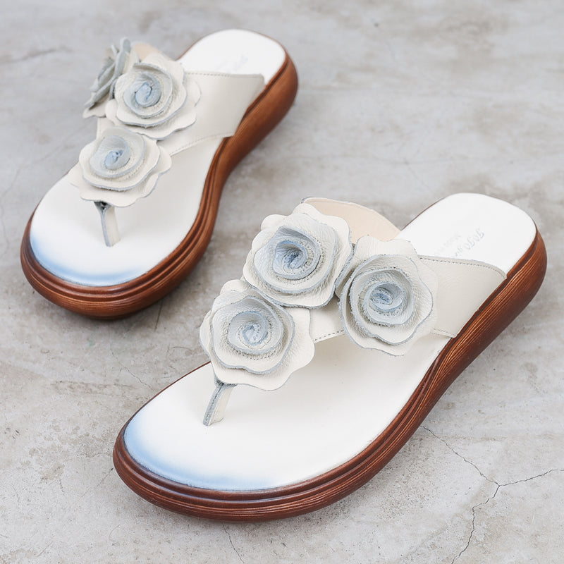 Retro Flower Flip Flops