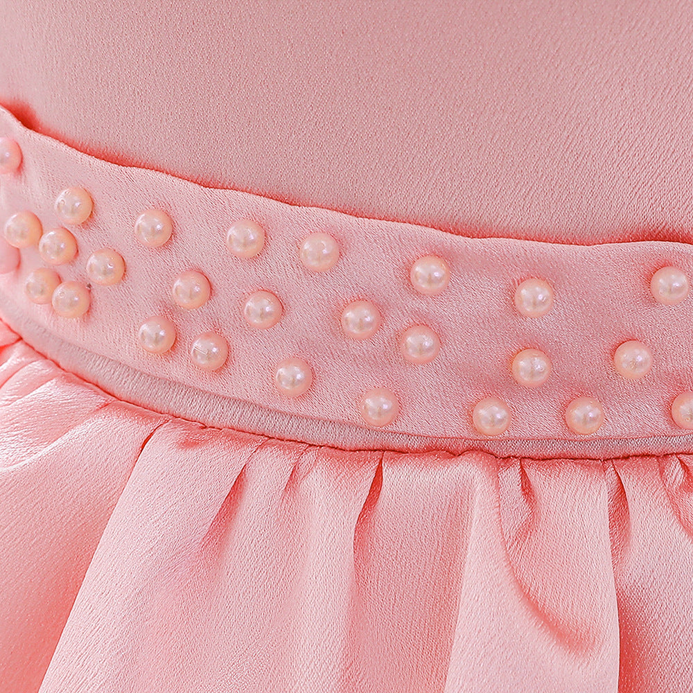 Elegant Girl Bow Tail Princess Dress
