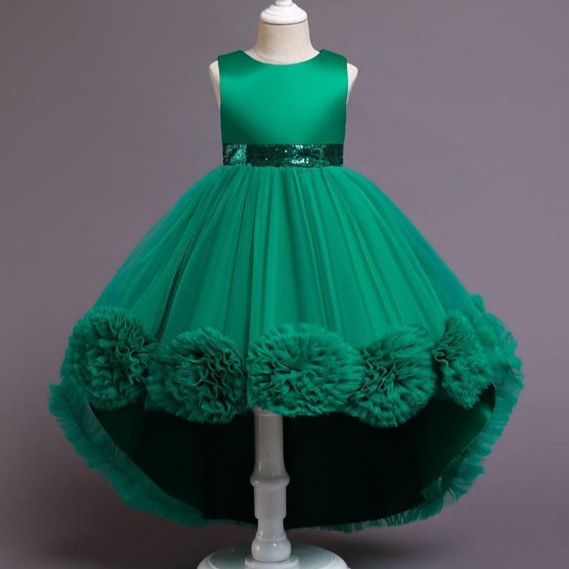 Summer Dreamy Girl Pom-pom Flower Puffy Dress