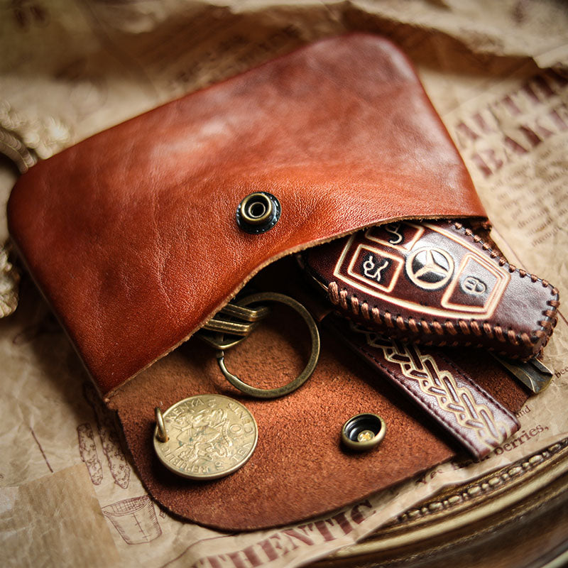 Buckle Leather Short Wallet Organizer