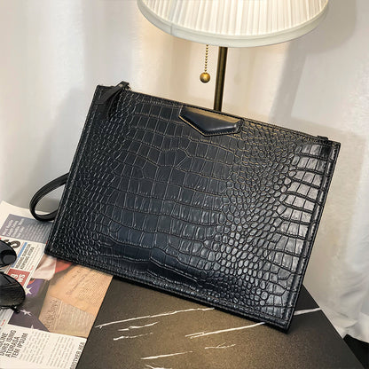 Crocodile Pattern Envelope Clutch