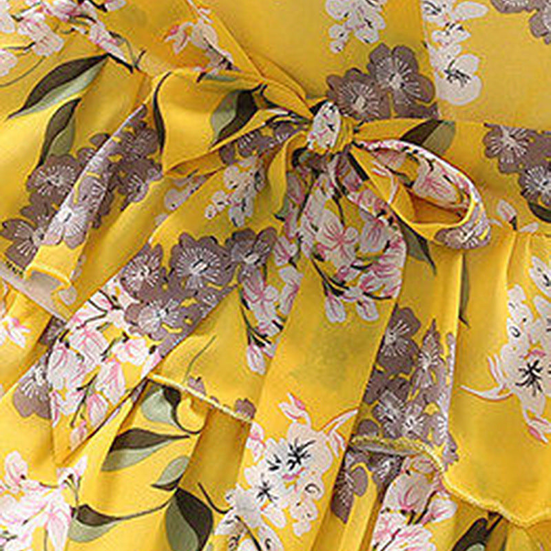 Summer V-neck sleeveless Printing Dress