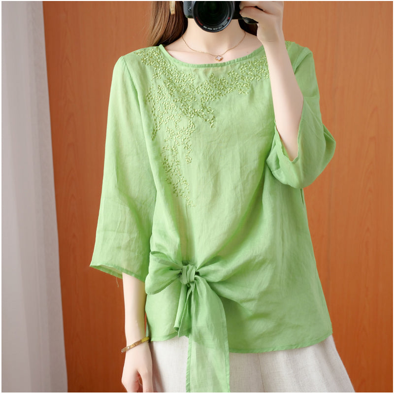 Embroidered Floral Blouses