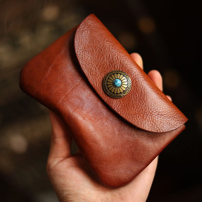 Buckle Leather Short Wallet Organizer