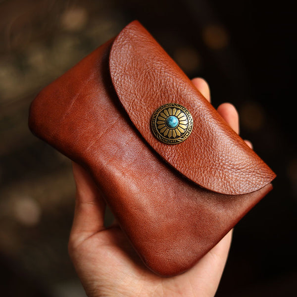 Buckle Leather Short Wallet Organizer