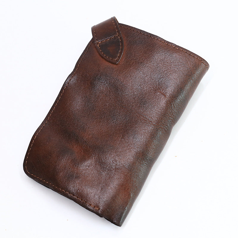 Vintage Leather Handmade Pleated Wallet