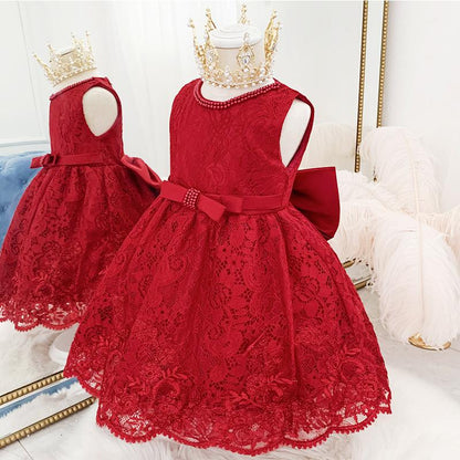 Cute Baby Girls Bow Princess Dress