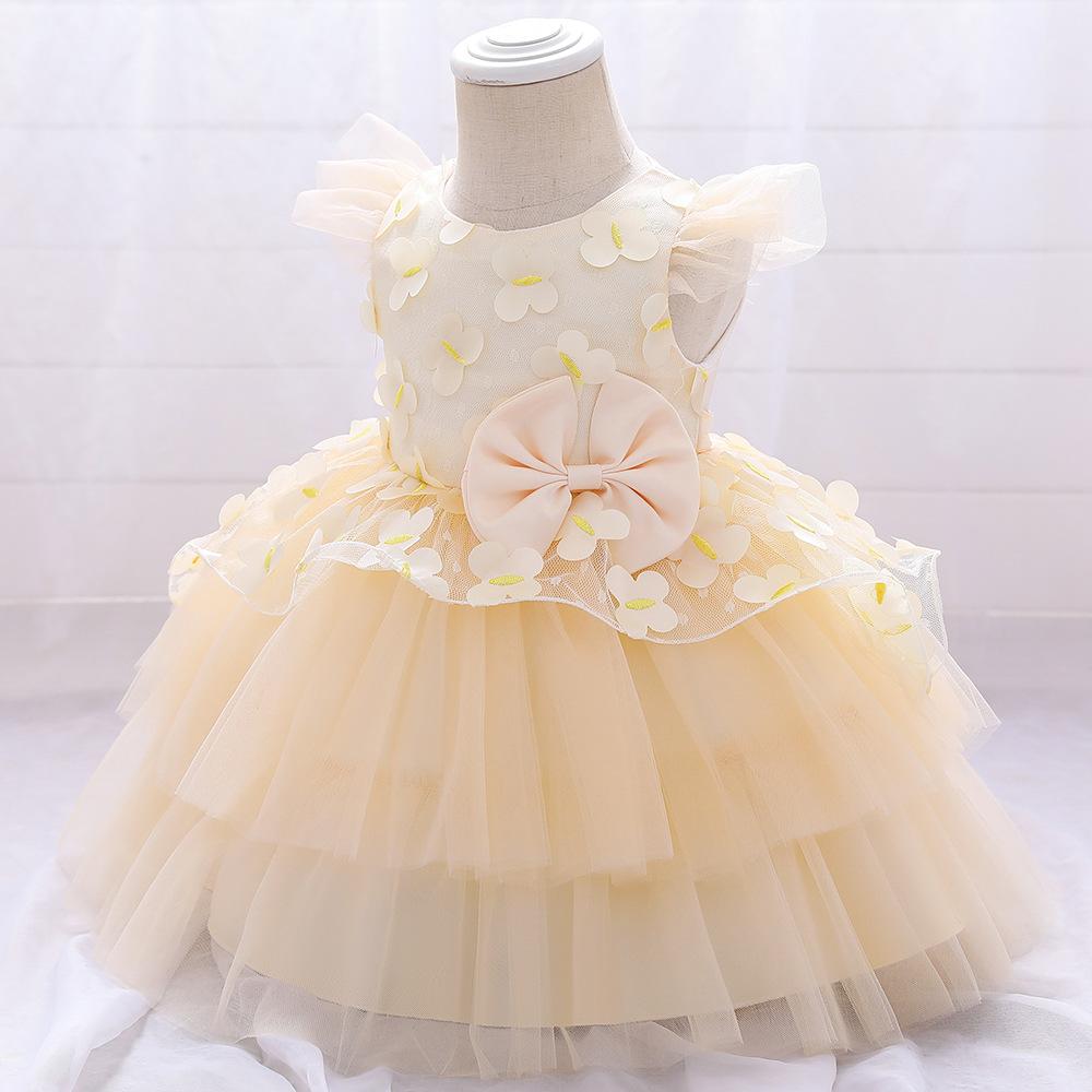 Elegant Girl Bow Fluffy Princess Dress