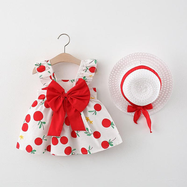 Summer Bow Pear Print Dress