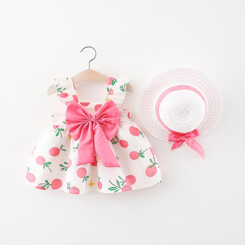Summer Bow Pear Print Dress
