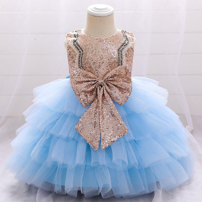 Baby Girls Cute Bow Fluffy  Dress
