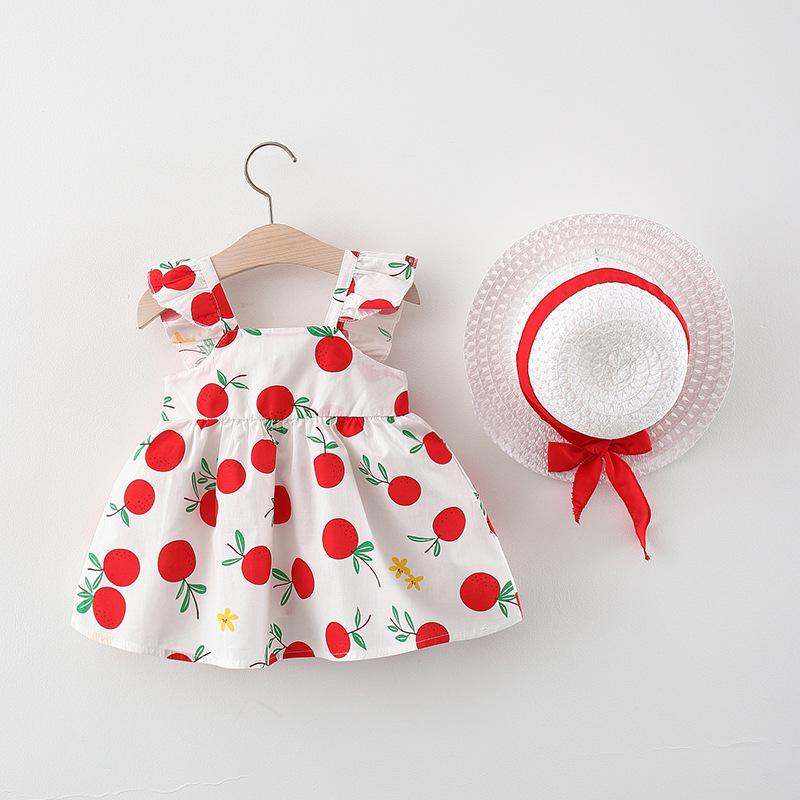 Summer Bow Pear Print Dress