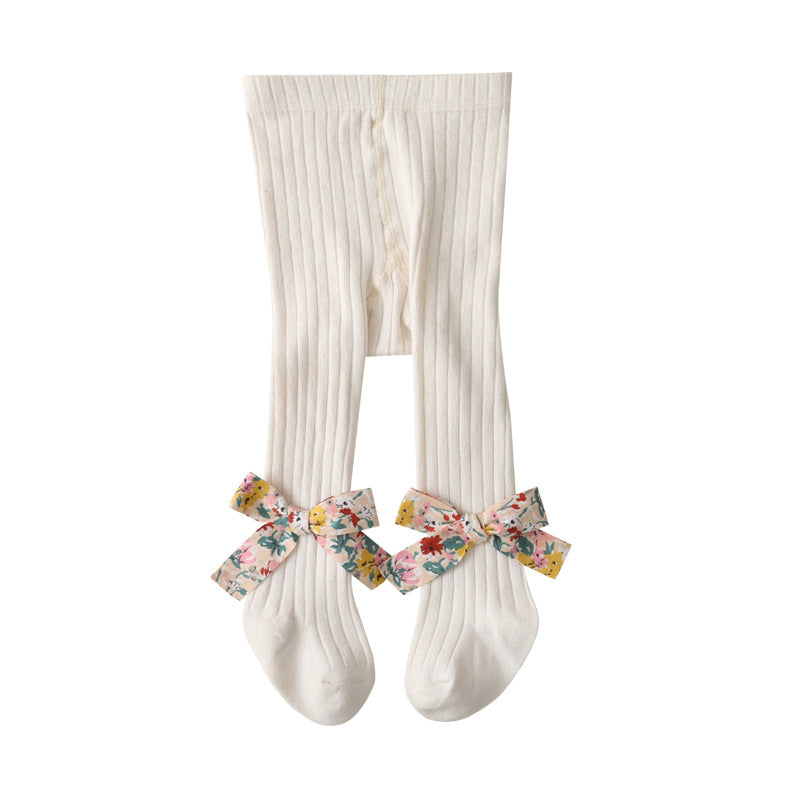 Children's Bowknot Soft Leggings Socks