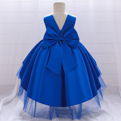 Elegant Girl Bow Tail Princess Dress