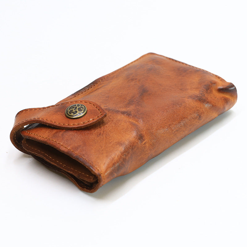 Vintage Leather Handmade Pleated Wallet