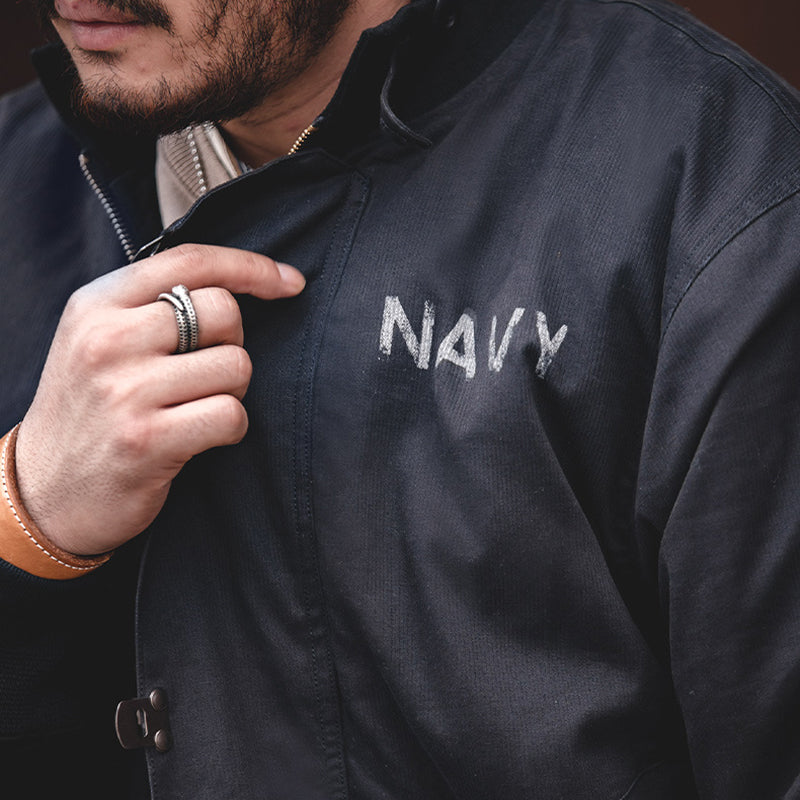 Lamb Wool Lining Navy Deck  Hook Jacket