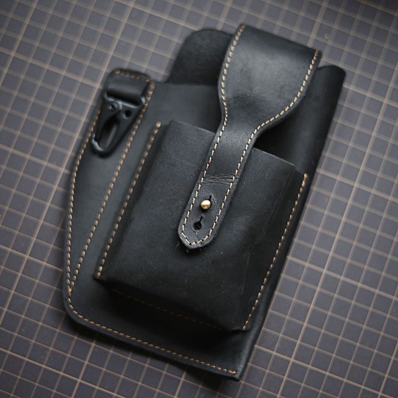 Outdoor Cowhide Mobile Phone Bag Multifunctional Belt Bag
