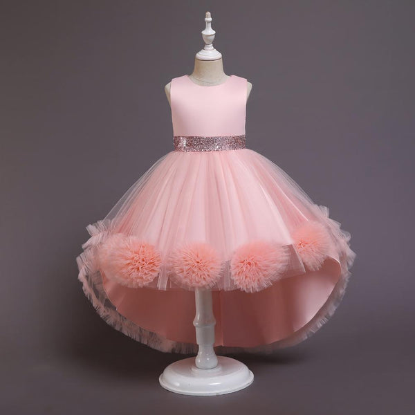 Summer Dreamy Girl Pom-pom Flower Puffy Dress