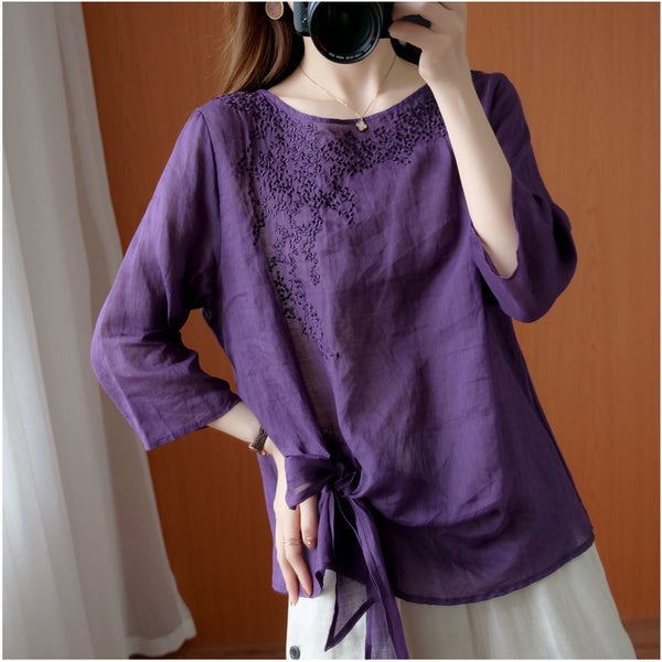 Embroidered Floral Blouses
