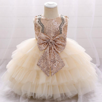 Baby Girls Cute Bow Fluffy  Dress