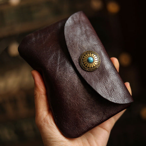 Buckle Leather Short Wallet Organizer