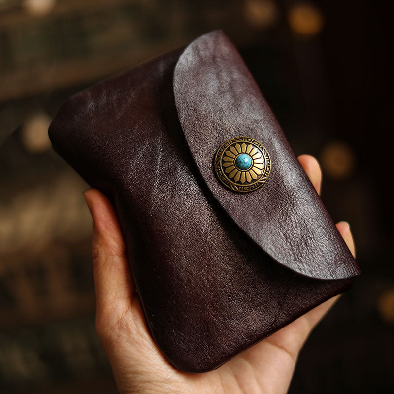 Buckle Leather Short Wallet Organizer