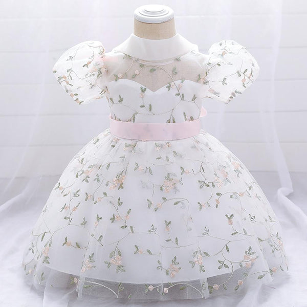 Summer Baby Girl Floral Puffy Birthday Cake Dress