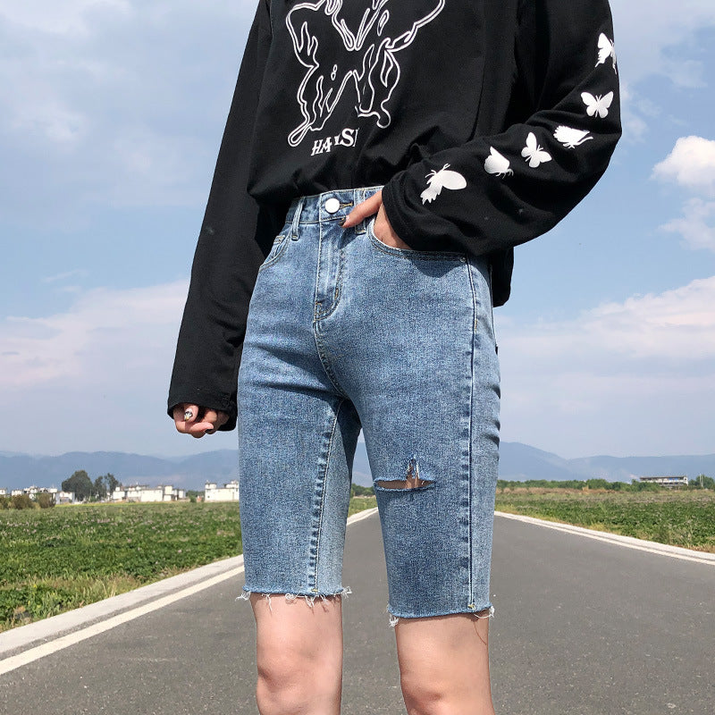 Denim High Waist Skinny Pants