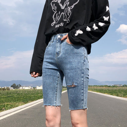 Denim High Waist Skinny Pants