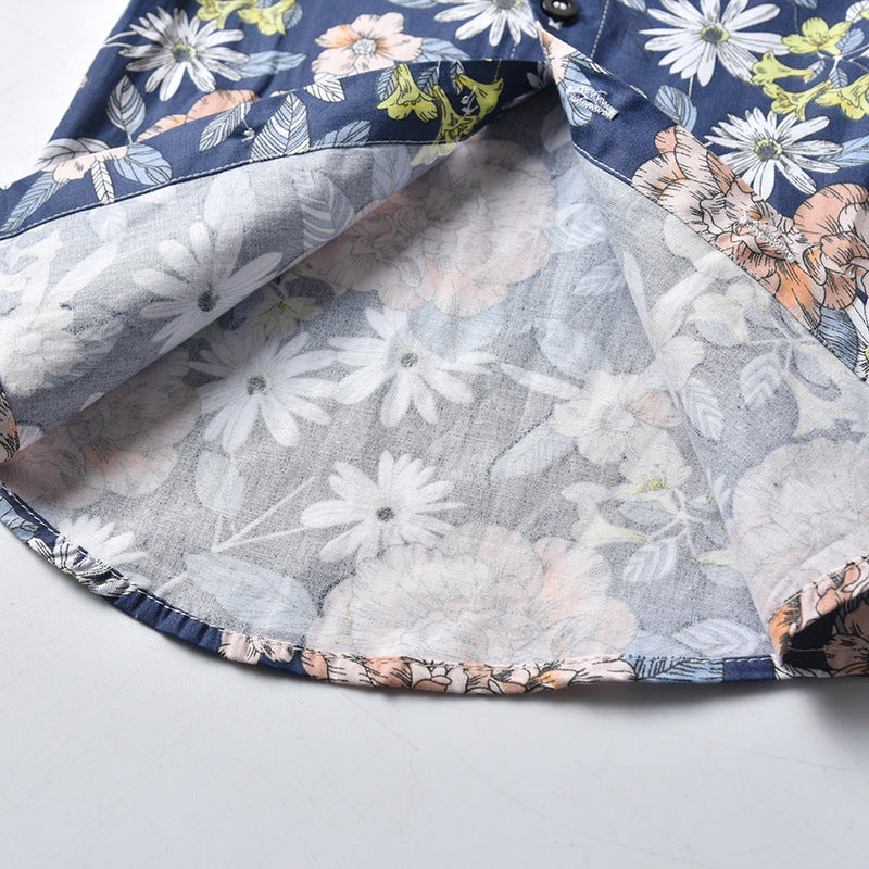 Two-piece Summer Flower Short-sleeved Shirt + Shorts
