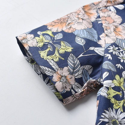 Two-piece Summer Flower Short-sleeved Shirt + Shorts