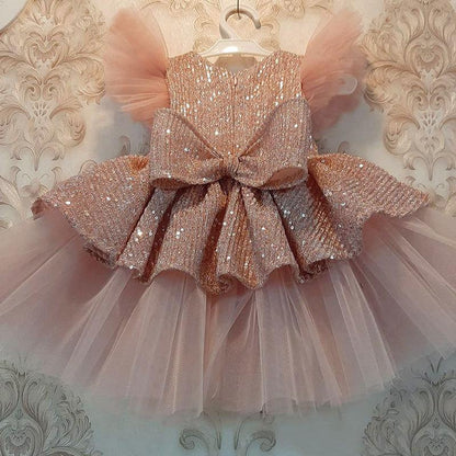 Elegant Girls Lace Sequins Princess Dress