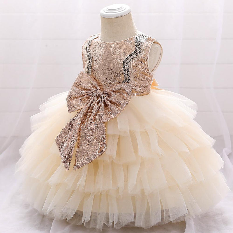 Baby Girls Cute Bow Fluffy  Dress