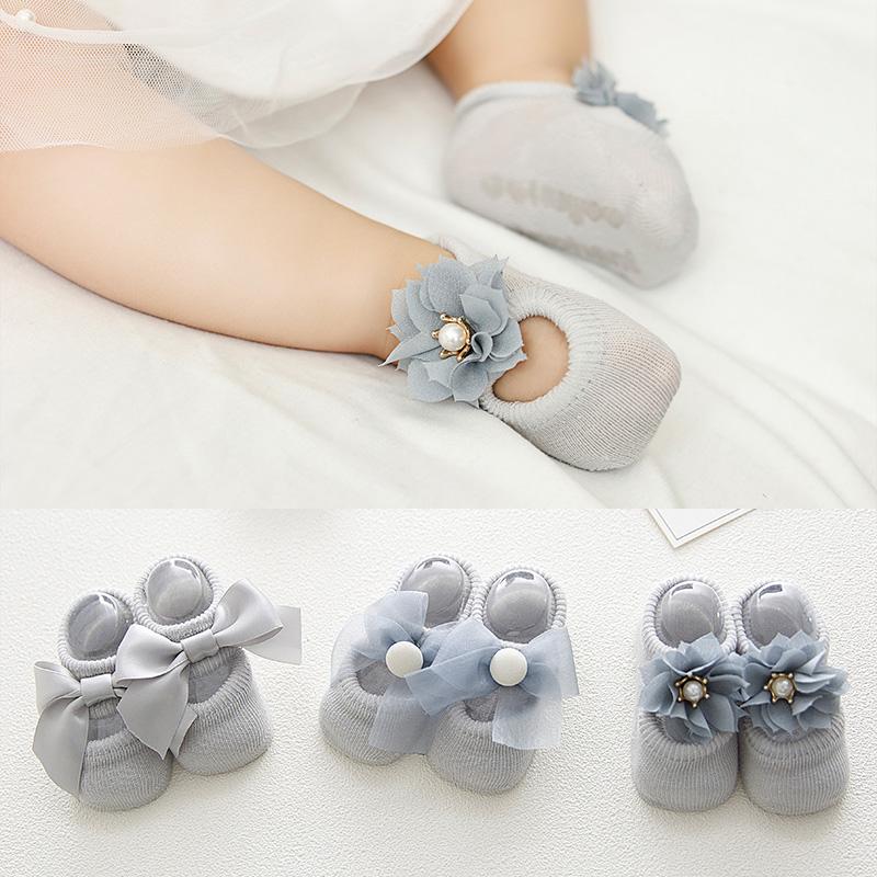 Baby  Thin Cotton Non-slip Princess Style Socks