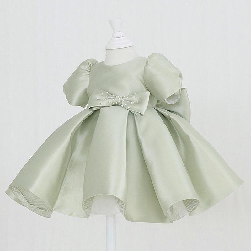 Elegant Girl Vintage Bow Princess Dress