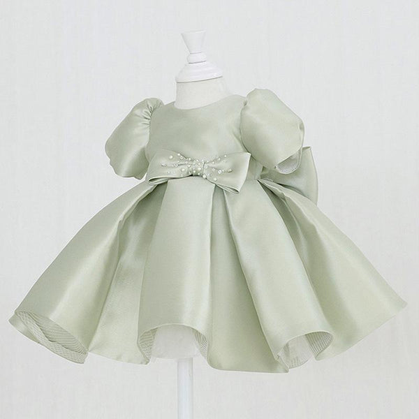 Elegant Girl Vintage Bow Princess Dress