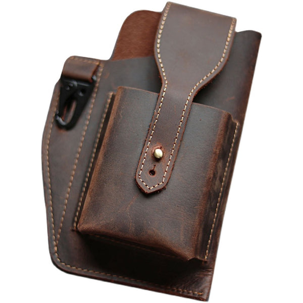 Outdoor Cowhide Mobile Phone Bag Multifunctional Belt Bag