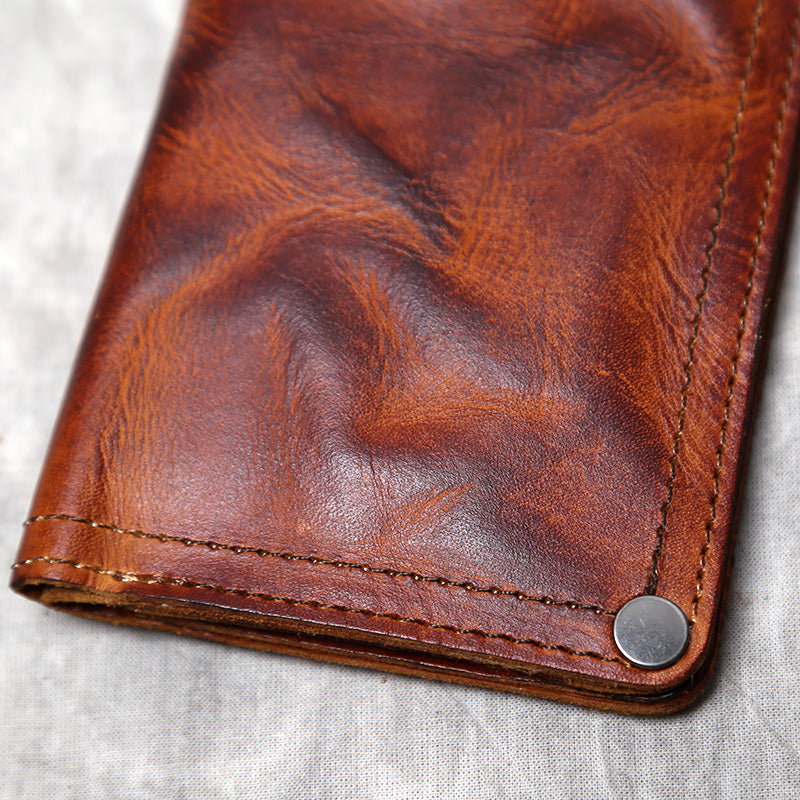 Leather Handmade Multi Card Slots Cash Wallet