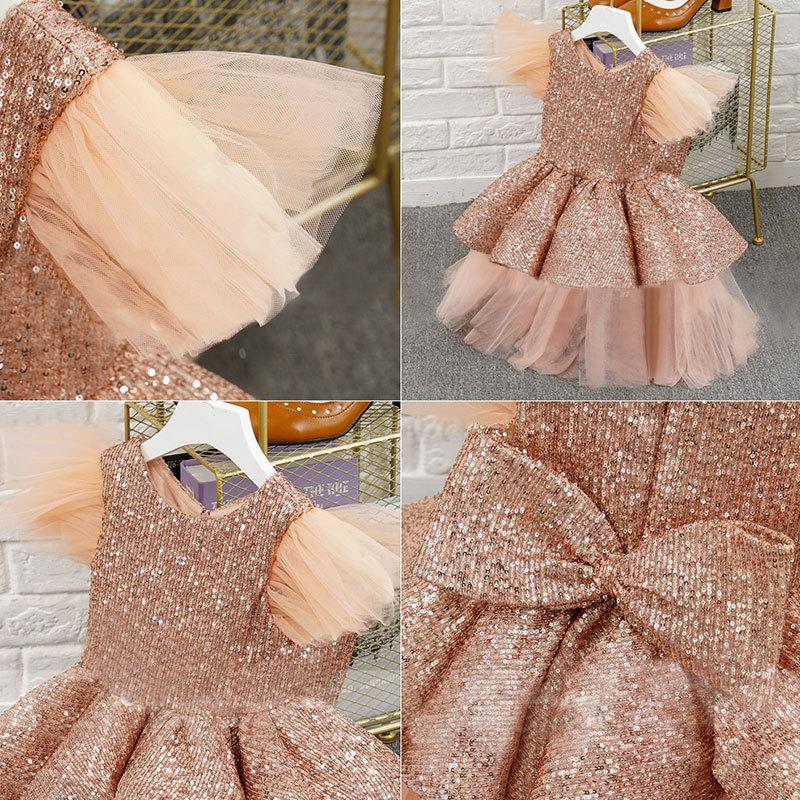 Elegant Girls Lace Sequins Princess Dress